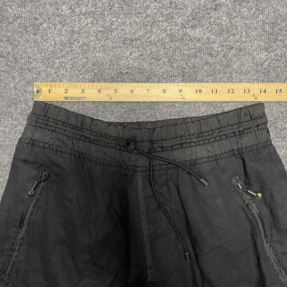 Zara Man Linen Jogger Pants With Ribbed Cuffs M Black - Picture 5 of 6